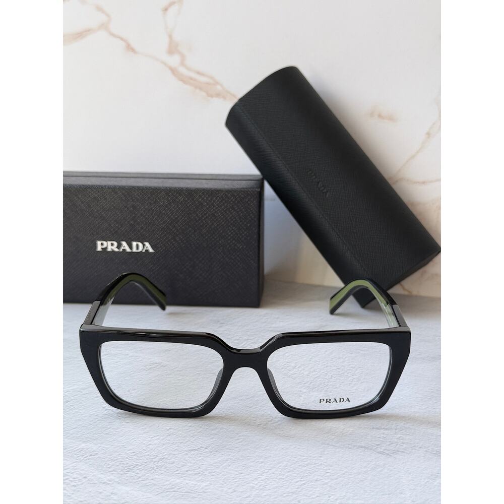 NEW Prada PR D05V Black Green Rectangular Eyeglasses Frames - Picture 5 of 7